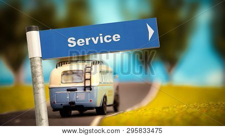Street Sign The Direction Way To Service