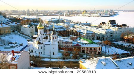 Ledna panoramatický pohled Nižnij Novgorod, Rusko