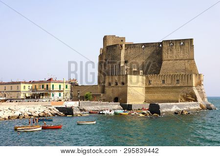 Castel Dell'ovo (egg Castle) A Medieval Fortress In The Bay Of Naples, Italy.