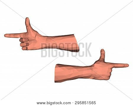 Polygonal Forefinger Pointer Triangular Low Poly Isolated Hands Art
