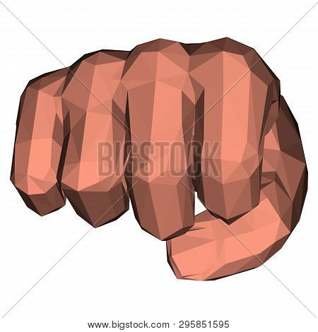 Polygonal Fist In Low Poly Technique For Fight And Power Illustrations