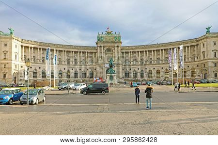 Vienna, Austria - January 9, 2019: The Hofburg Is The Imperial Palace In Heldenplatz Square In The C