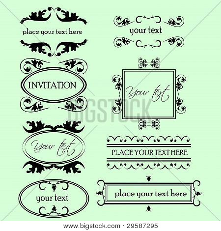 set van decoratieve sieraad frame
