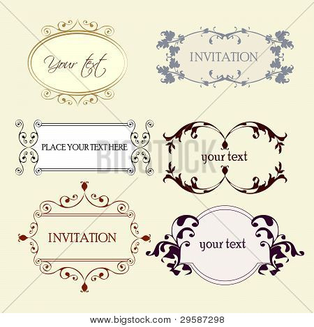 set van decoratieve sieraad frame