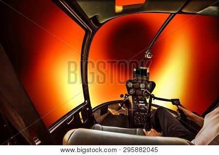 Cockpit And Console Of A Spaceship Running Inside A Black Hole With Pilot Driving At Speed Of Light.