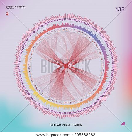Big Data Visualization. Background 3d Illustration . Cyber Background Line And Dot Surface. Big Data
