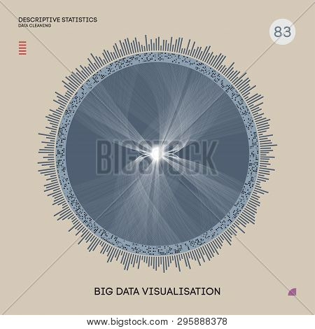 Big Data Visualization. Background 3d Illustration . Cyber Background Line And Dot Surface. Big Data
