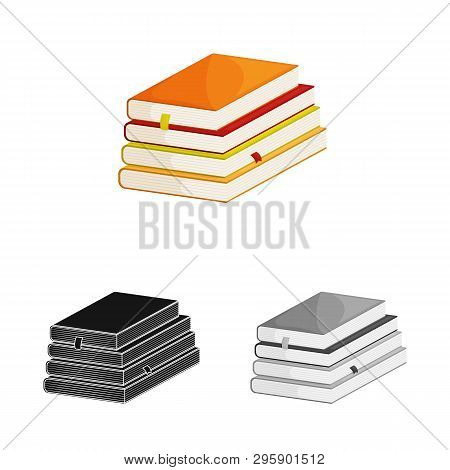 Vector Illustration Of Book And Stack Icon. Set Of Book And University  Stock Vector Illustration.