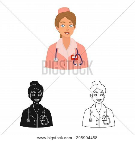 Vector Illustration Of Nurse  And Doctor Symbol. Set Of Nurse  And Assistant Vector Icon For Stock.