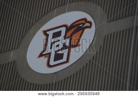 May 30, 2016, Oxford, Oh, Bowling Green Statue University Falcons Logo On The Exterior Of Miami Univ