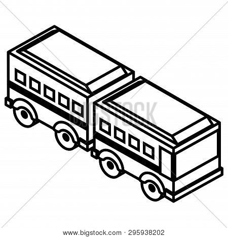 Articulated Bus Transport Isometric Icon Vector Illustration Design