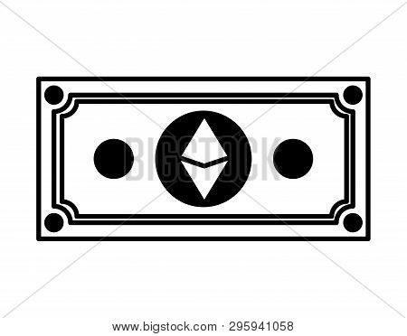 Bill Etherum Commerce Technology Icon Vector Illustration Design