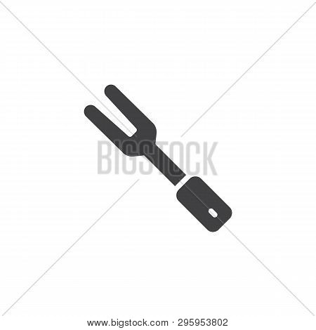 Bbq Fork Vector Icon. Filled Flat Sign For Mobile Concept And Web Design. Carving Fork Glyph Icon. B