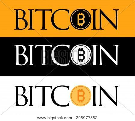 Golden Bitcoin Icon Isolated On Golden, White And Black Background