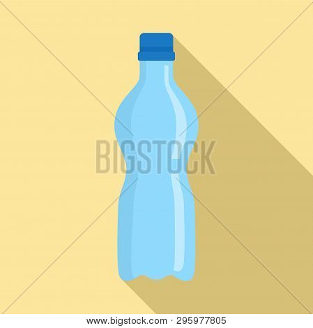 Water Plastic Bottle Icon. Flat Illustration Of Water Plastic Bottle Vector Icon For Web Design