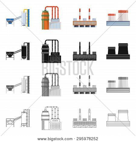 Vector Design Of Production And Structure Sign. Collection Of Production And Technology Vector Icon 
