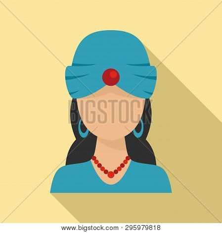 Woman Fortune Teller Icon. Flat Illustration Of Woman Fortune Teller Vector Icon For Web Design