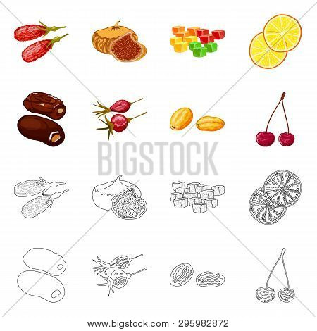 Vector Illustration Of Food  And Raw  Logo. Set Of Food  And Nature   Stock Vector Illustration.