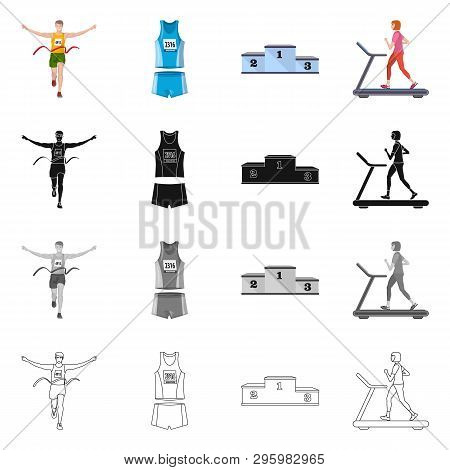 Isolated Object Of Sport  And Winner Icon. Collection Of Sport  And Fitness  Vector Icon For Stock.