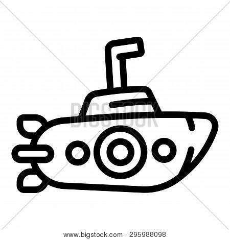Periscope Submarine Icon. Outline Periscope Submarine Vector Icon For Web Design Isolated On White B