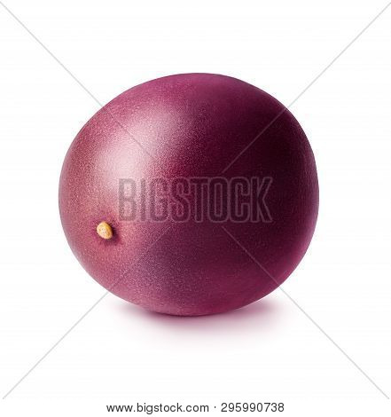 Passion Fruit Isolated. Whole Passionfruit Or Maracuya On White Background.