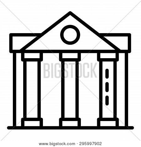Column Courthouse Icon. Outline Column Courthouse Vector Icon For Web Design Isolated On White Backg