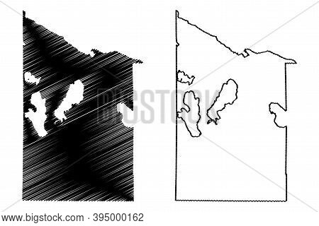 Cheboygan County, Michigan (u.s. County, United States Of America, Usa, U.s., Us) Map Vector Illustr