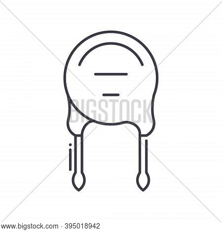 Ceramic Capacitor Icon, Linear Isolated Illustration, Thin Line Vector, Web Design Sign, Outline Con