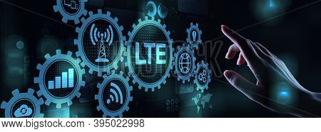 Lte Band, Mobile Internet And Telecommunication Technology Concept On Virtual Screen.