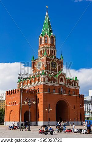 Yoshkar-ola, Mari El, Russia 30 July 2020: Arkhangelskaya Sloboda Beautiful Dutch Flemmish Houses. S