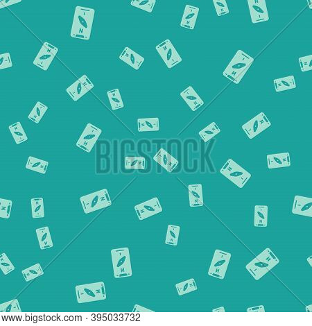 Green Compass Screen Apps On Smartphone For Navigation Icon Isolated Seamless Pattern On Green Backg