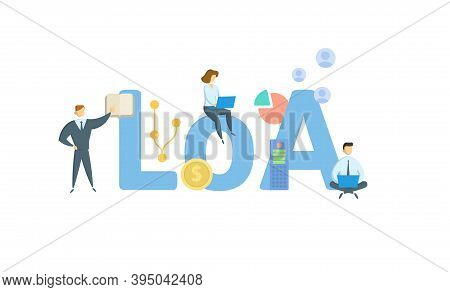 Loa, Letter Of Approval. Concept With Keywords, People And Icons. Flat Vector Illustration. Isolated