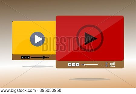 Modern Multimedia Player Social Media Template. Media Player Template. Video Player Interface. Media