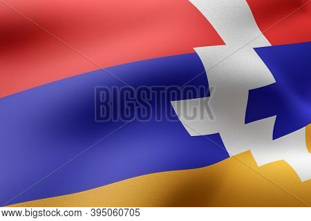 3d Rendering Of Republic Of Artsakh Flag Waving