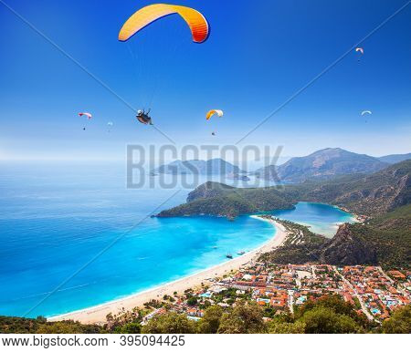 aerial view of Blue Lagoon in Oludeniz, Turkey