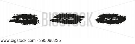 Grunge Backgrounds.set Of Black Brush Strokes, Vector Illustration . Paintbrush Grungy Drawing Frame