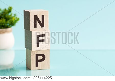 Letter Of The Alphabet Of Nfp On A Light Blue Background