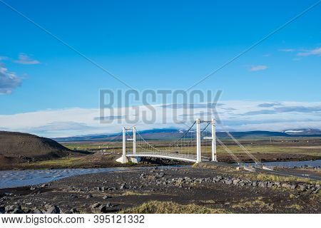 Bridge Across River Jokulsa A Fjollum In The Highlands Of Iceland