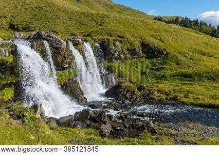 Gluggafoss Waterfall In Fljotshlid In South Iceland