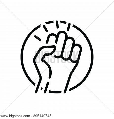 Black Line Icon For Revolution Putsch Protest Human Power Rebellion Punch Socialism Struggle Extremi