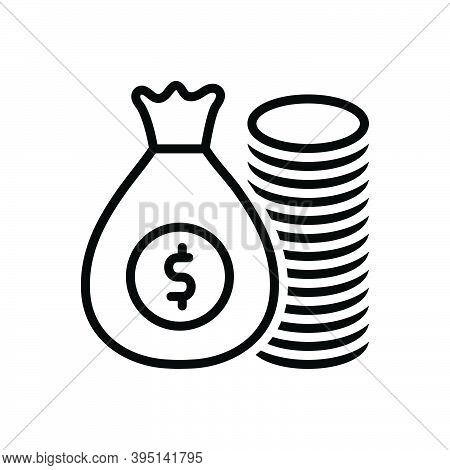 Black Line Icon For Rich Wealthy Money Riches Piles Wealth Mammon Capital Cash