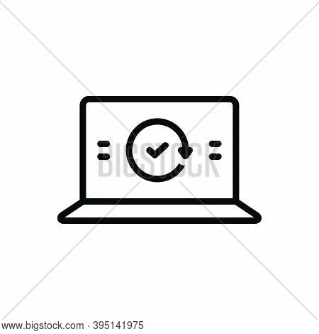 Black Line Icon For Completely Perfectly Totally Entirely Wholly Upload System Data