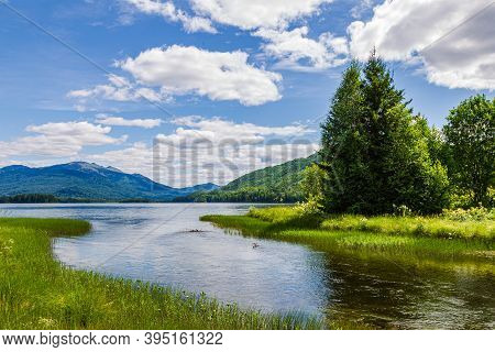 Landscapes With Mount Kizya And Lake Tagasuk. Krasnoyarsk Territory, Siberia, Russia