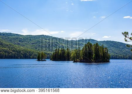 Islands On Lake Tagasuk. Krasnoyarsk Territory, Siberia, Russia
