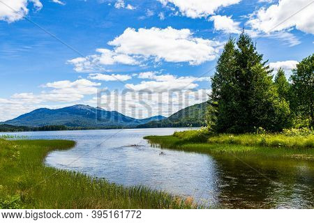 Landscapes On Lake Tagasuk. Mount Kizya. Krasnoyarsk Territory, Siberia, Russia