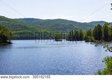 Landscapes Of Siberian Lakes. Lake Tagasuk. Krasnoyarsk Territory, Russia