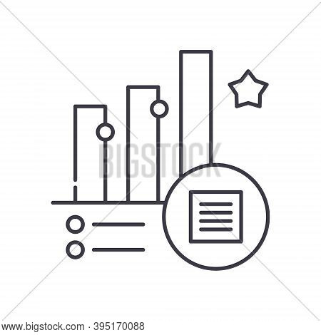 Qualitative Research Icon, Linear Isolated Illustration, Thin Line Vector, Web Design Sign, Outline 