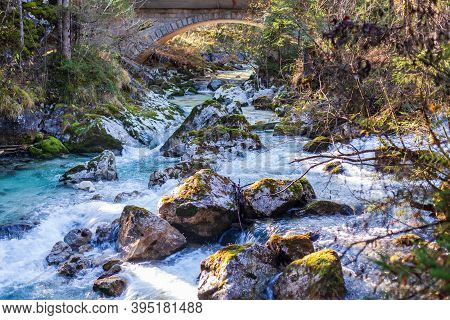 Ramsauer Ache Torrent Is The Outlet Of The Hintersee Near Ramsau In The Berchtesgadener Land Nationa