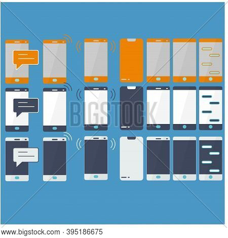 Line Icon Set, Communication Symbols Collection. Set Of Smartphone Vector For Web Design And Mobile.