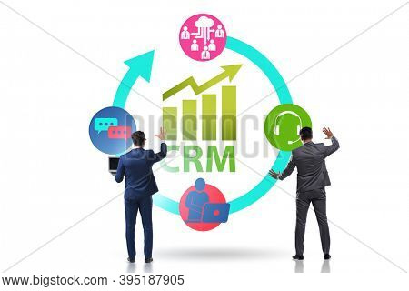 CRM custromer relationship management concept with businessman